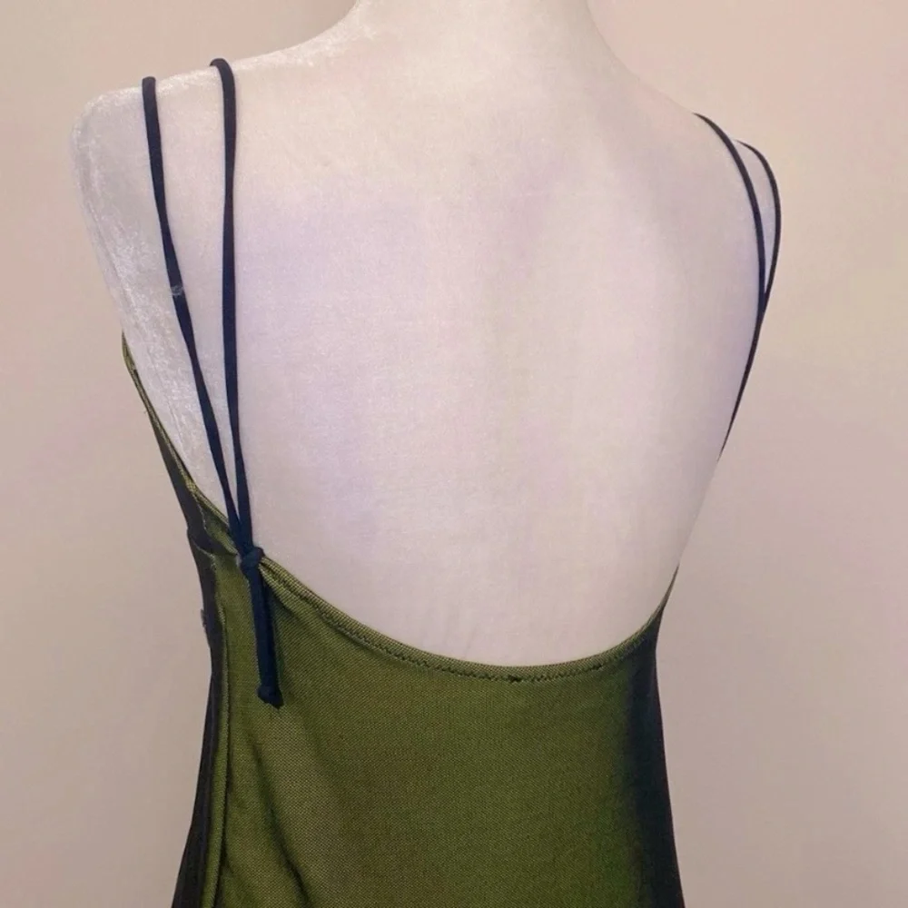 Y2K Fendi lime Green with black micro mesh Mini Dress - Picture 7 of 16